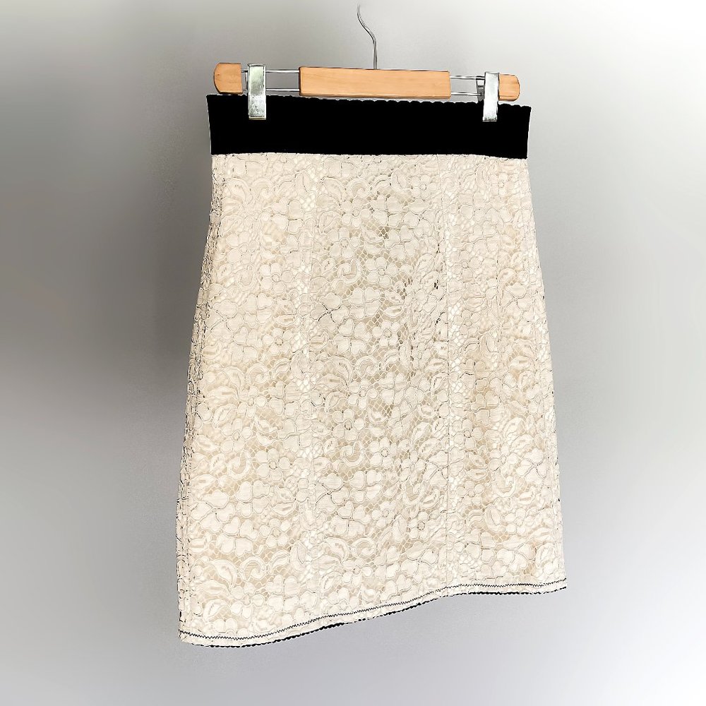 Dolce & Gabbana Satin and lace pencil midi skirt
